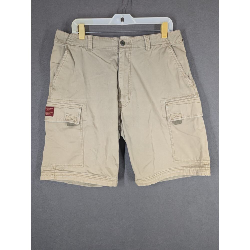 Vintage Abercrombie & Fitch Mens Cargo Shorts Medium Paratrooper Y2K Beige Khaki